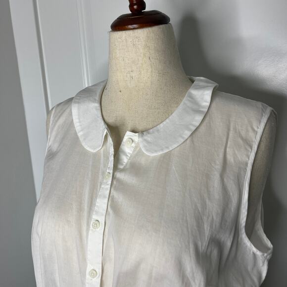 Boden Women's Tie Waist Tank Top Size 12 Button Front Sleeveless Preppy - Picture 4 of 7